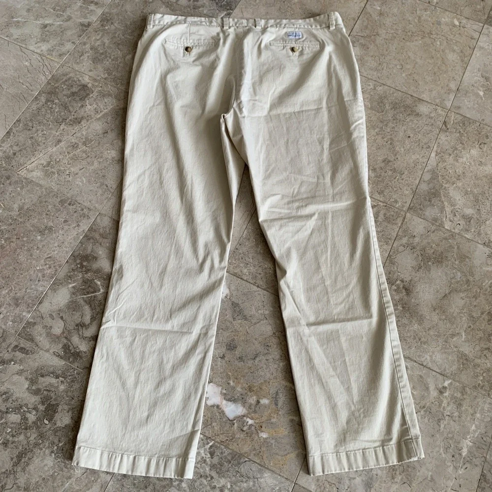 Vineyard Vines Breaker Pants Men's 40x32 Beige Straight Chino Flat Front Stretch